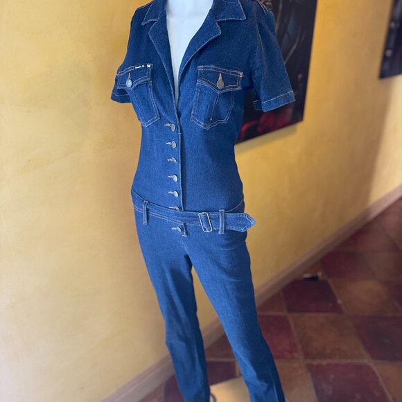 Frankie B. Vintage 90s Denim Jumpsuit | Medium - Picture 12 of 15